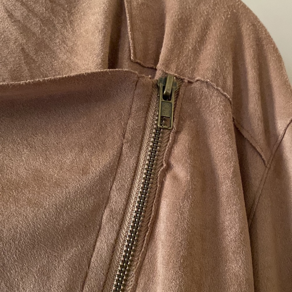 Faux suede zip up top - Picture 3 of 4